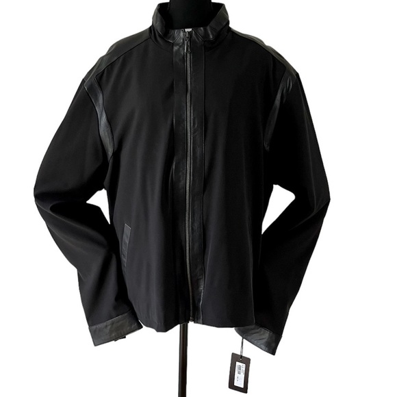 Bod & Christensen XXL Black Fall Jacket with Leather Trim - Picture 2 of 16